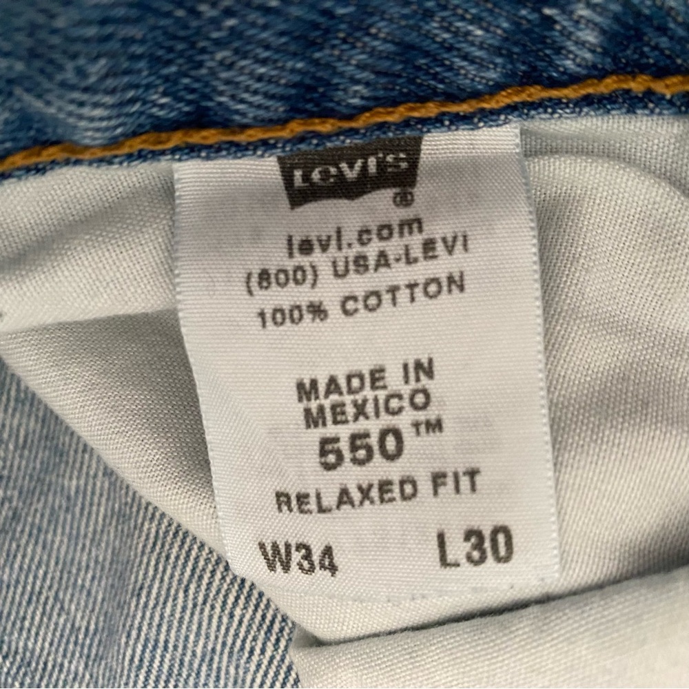 Levi’s 550 Relaxed Fit Jeans Men’s 34x30 Blue Classic Dad Denim - Picture 6 of 7